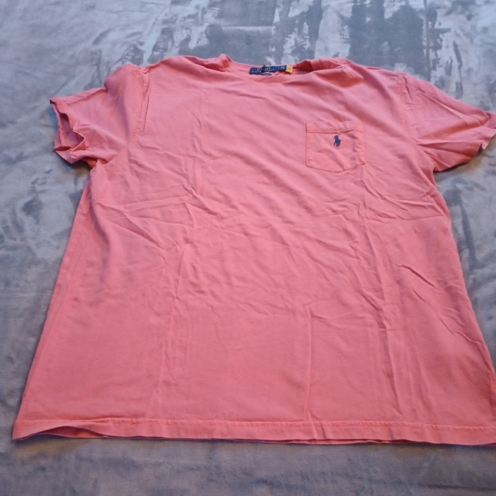 POLO RALPH LAUREN Men's Short Sleeve Pocket Tee Heathered Pink Size‎ Large L